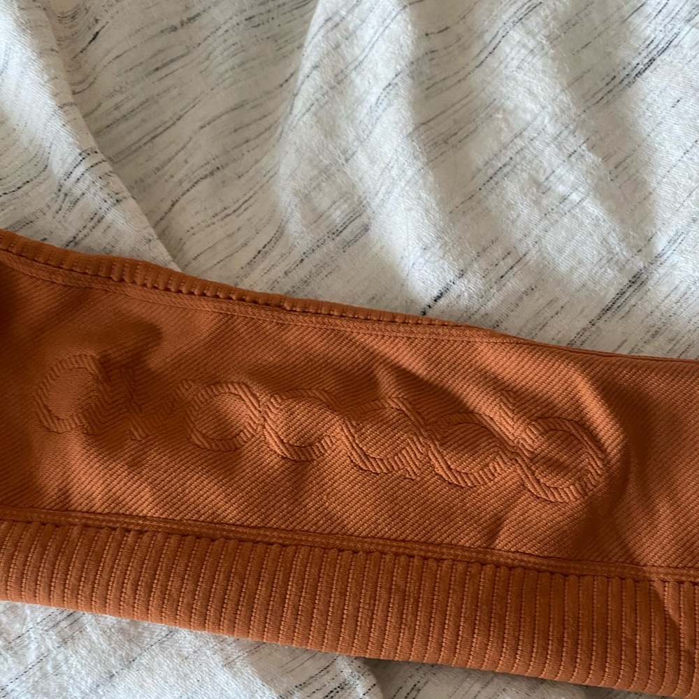 Avocado orange fire leggings. Size small